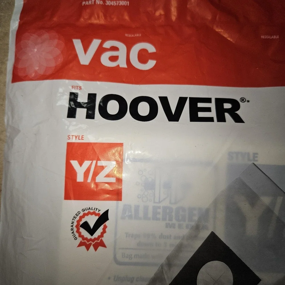 Vac Hoover Y/Z Vacuum Bags Allergen Media WindTunnel Upright Style YZ 3 Pack